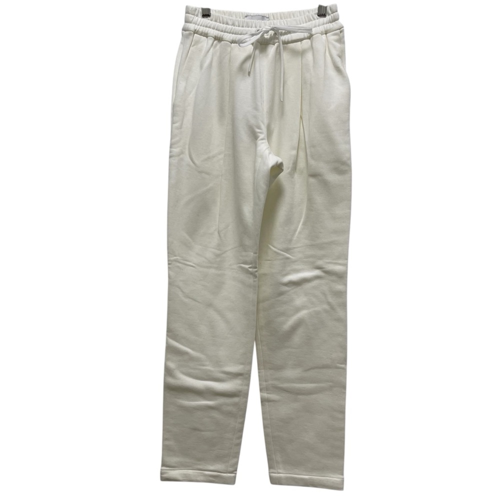 Adam Lippes Franger Bonnie Pleated French Terry Ivory Joggers Size XXS